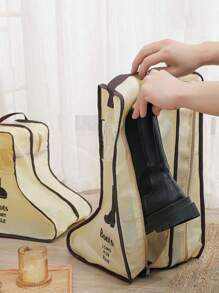 1 pieza Bolsa de almacenaje de zapatos portátil - Beis - Ver 2