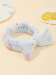 1 pieza Diadema de baño con patrón de corazón con diseño de lazo - Celeste - Ver 2