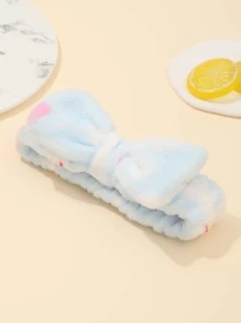 1 pieza Diadema de baño con patrón de corazón con diseño de lazo - Celeste - Ver 3