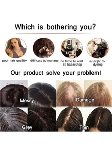 Synthetic Hair Crown Topper Brown Closure Women Toupees Straight Hair Top Topper Hairpieces With Clips On Toppersv For Women - Brown - View 4