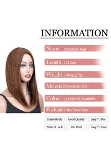 Synthetic Hair Crown Topper Brown Closure Women Toupees Straight Hair Top Topper Hairpieces With Clips On Toppersv For Women - Brown - View 7