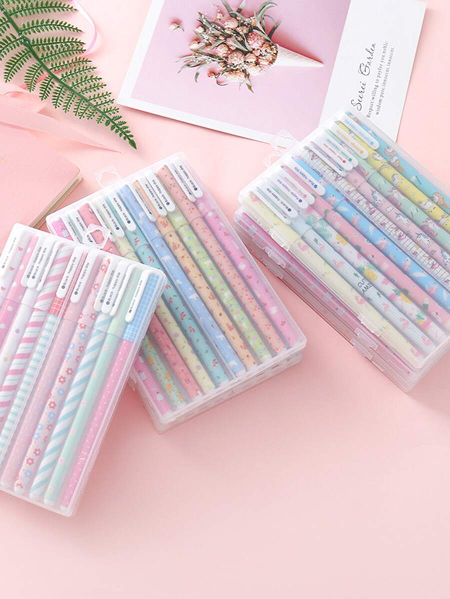 10 chiếc bút bi hoạt hình ngẫu nhiên - Nhiều màu - Xem 1