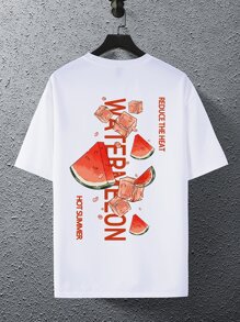 Claim Dot Dưa hấu In Áo thun Thả vai Cho nam giới - trắng - Xem 7