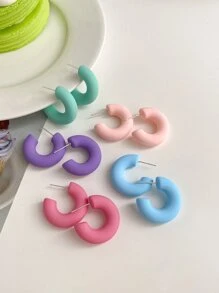 5對極簡風格開口耳環 - 彩色 - 查看 2