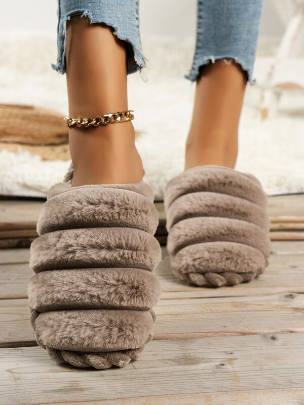 Minimalist Fluffy Bedroom Slippers SHEIN USA