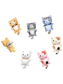 30 piezas Chincheta con diseño de gato - Multicolor - Ver 2