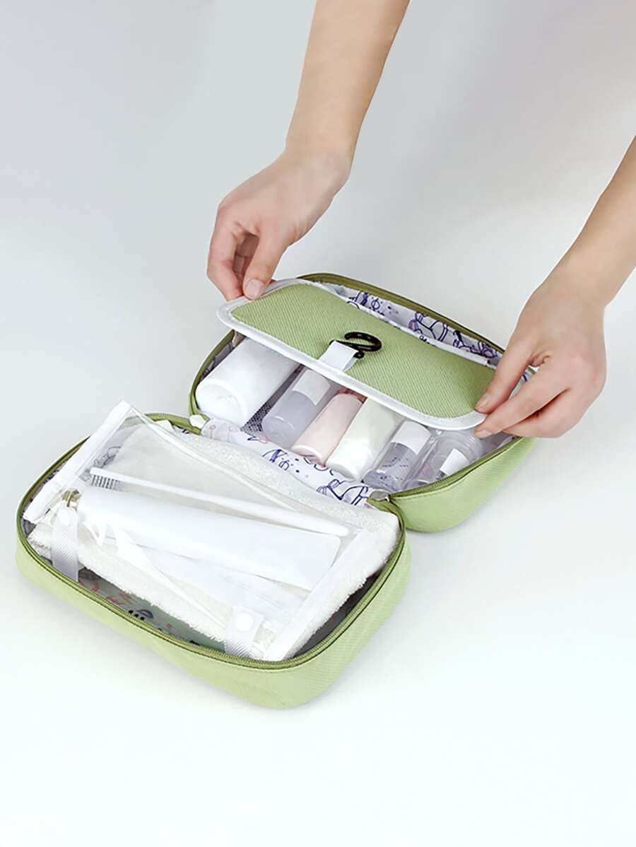 1入組字母貼飾多功能收納袋 - 綠色 - 查看 1