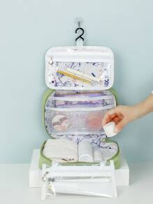 1入組字母貼飾多功能收納袋 - 綠色 - 查看 2