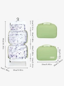 1入組字母貼飾多功能收納袋 - 綠色 - 查看 3