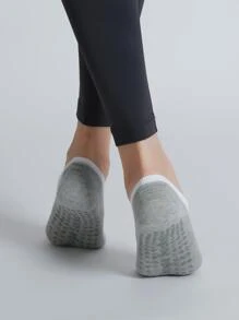 1雙圓頭開背防滑瑜珈襪,適用於室內運動,跳舞,跳繩,普拉提