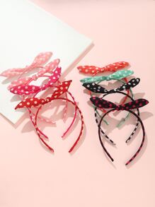 8pcs Girls Polka Dot Pattern Headband - Multicolor - View 1