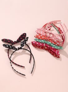 8pcs Girls Polka Dot Pattern Headband - Multicolor - View 2