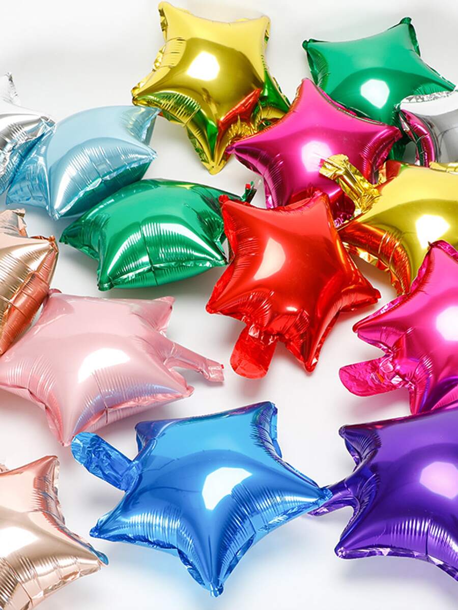 10pcs 10 Inch Random Color PE Balloon, Star Shaped Party Celebration Decoration Balloon For Party - Multicolor - View 1