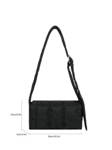Túi Crossbody Nữ Thùa khuyết Kẻ sọc Có thể điều chỉnh được Mát mẻ - màu đen - Xem 3