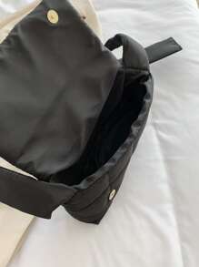 Túi Crossbody Nữ Thùa khuyết Kẻ sọc Có thể điều chỉnh được Mát mẻ - màu đen - Xem 4