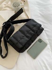 Túi Crossbody Nữ Thùa khuyết Kẻ sọc Có thể điều chỉnh được Mát mẻ - màu đen - Xem 5