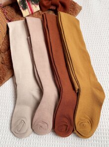 chiếc quần tất màu trơn cho bé gái mặc hàng ngày - Nhiều màu - Xem 3