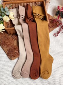 chiếc quần tất màu trơn cho bé gái mặc hàng ngày - Nhiều màu - Xem 5