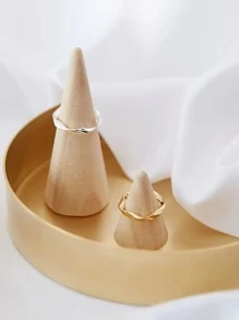 3 Piezas Estante De Almacenamiento De Anillo Con Diseño De Cono, Regalo Para El Día De San Valentín - Marrón - Ver 2