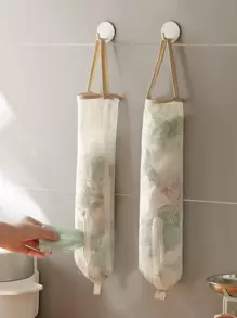 1入組網紗懸掛垃圾袋收納袋 - 米色 - 查看 1