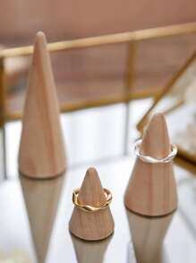 3 Piezas Estante De Almacenamiento De Anillo Con Diseño De Cono, Regalo Para El Día De San Valentín - Marrón - Ver 4