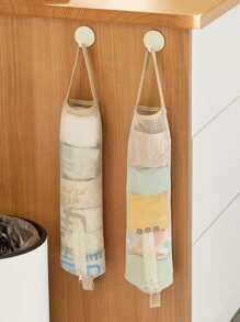 1入組網紗懸掛垃圾袋收納袋 - 米色 - 查看 2