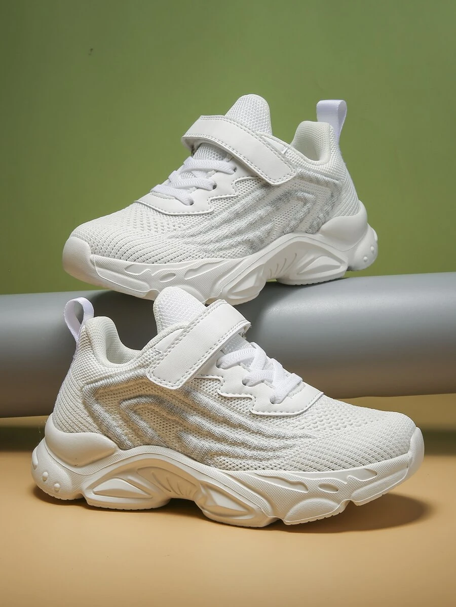 極簡風格魔術貼帶針織運動鞋