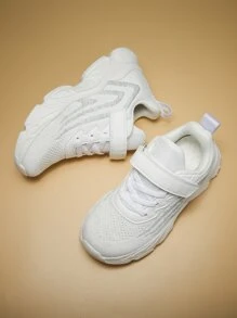 極簡風格魔術貼帶針織運動鞋