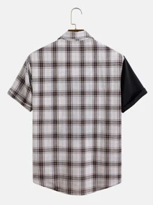 Manfinity Men Plaid Print Button Front Shirt Without Tee - Multicolor - View 2