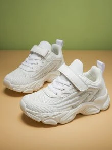 極簡風格魔術貼帶針織運動鞋