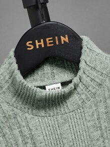 SHEIN Chicos Camiseta de cuello alto tejido de canalé - verde menta - Ver 5
