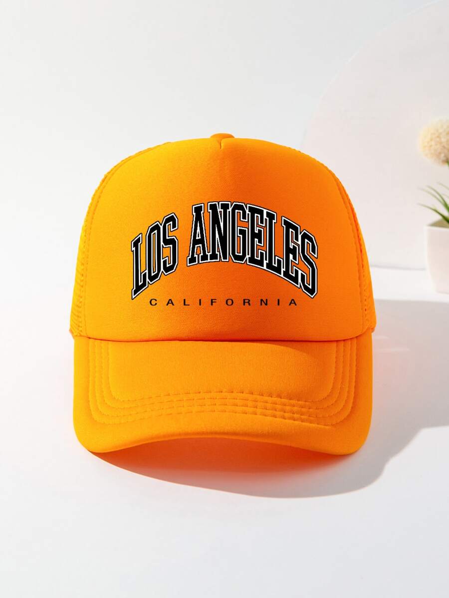 Men Letter Graphic Trucker Hat Casual - Orange - View 1