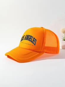 Men Letter Graphic Trucker Hat Casual - Orange - View 2