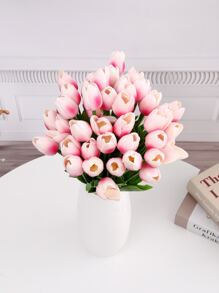 PU 郁金香人造花婚礼装饰适用于酒店和家庭，桌面布置，人造花，均码（10 件）/6 件/16 件/20 件复活节