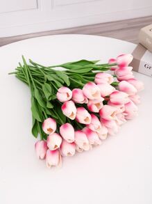 PU 郁金香人造花婚礼装饰适用于酒店和家庭，桌面布置，人造花，均码（10 件）/6 件/16 件/20 件复活节