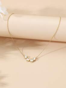 Magnetic Clover Charm Necklace - Multicolor - View 2