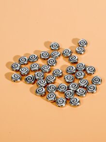 50 hạt tự làm họa tiết xoắn ốc - Ancient Silver - Xem 2