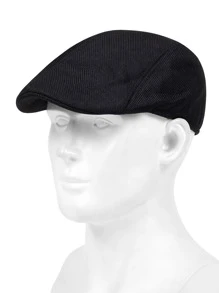 1pc Men's Solid Color Forward Cap - Black - View 1