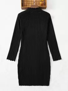 SHEIN LUNE Plus Solid Bodycon Summer Dress - Black - View 2