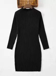 SHEIN LUNE Plus Solid Bodycon Summer Dress - Black - View 3