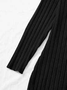 SHEIN LUNE Plus Solid Bodycon Summer Dress - Black - View 5