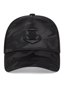 Men Letter Embroidered Camo Print Baseball Cap Street