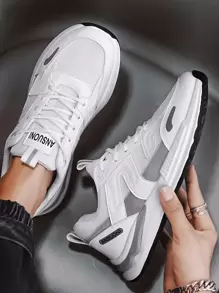 Cocooon 男士舒适透气网眼防滑增高休闲百搭运动鞋 - 白色 - 查看 5