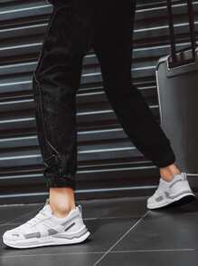 Cocooon 男士舒适透气网眼防滑增高休闲百搭运动鞋 - 白色 - 查看 7