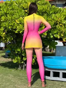 3入組漸變色連體佈基尼泳裝 - 彩色 - 查看 3