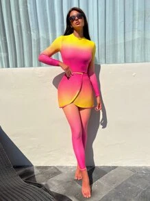 3入組漸變色連體佈基尼泳裝 - 彩色 - 查看 4