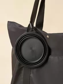 1pc Foldable Pet Travel Bowl, Dog Outdoor Supplies, Water Bottle, Camping - Black - View 3