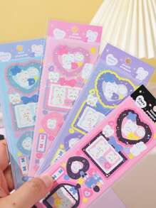 4入組卡通圖案貼紙 - 彩色 - 查看 1