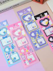 4入組卡通圖案貼紙 - 彩色 - 查看 2