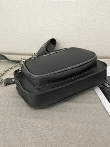 Túi Crossbody Nữ Chuỗi màu trơn Có thể điều chỉnh được không giớ tính - Xám - Xem 5